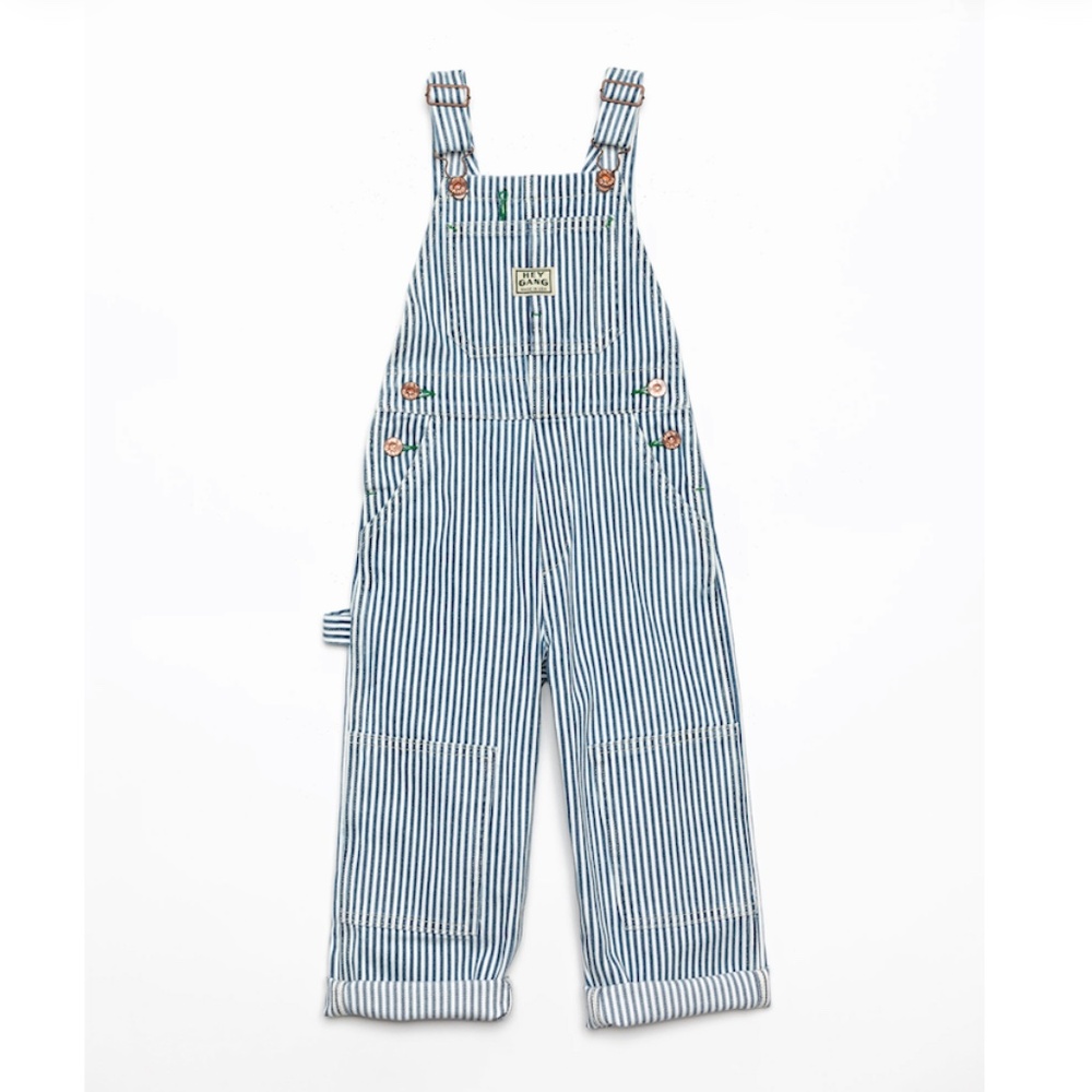 HEY GANG Kids' Railroad Stripe Overalls - Size 8/9